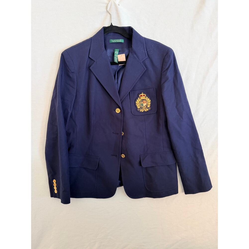 Lauren Ralph Lauren Navy Crest Blazer – Gold Buttons – Women’s size 14 - Picture 4 of 11